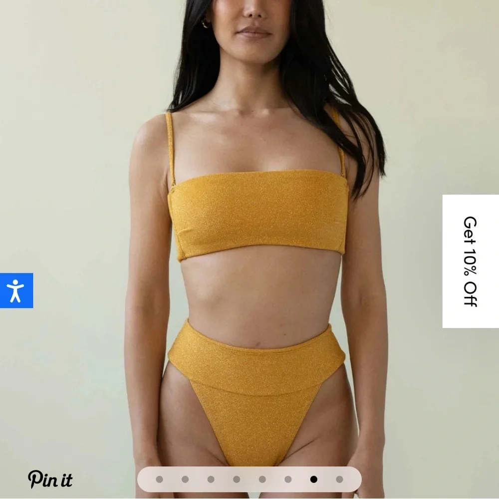 Montce Gold High-Waist Bandeau Bikini